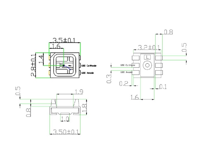 680nm 18mW Red VCSEL Diode